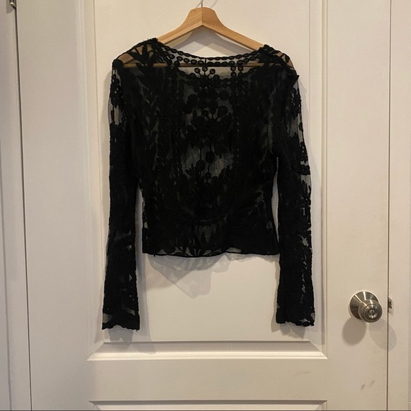 Anthropology Black Lace Top - Picture 3 of 3